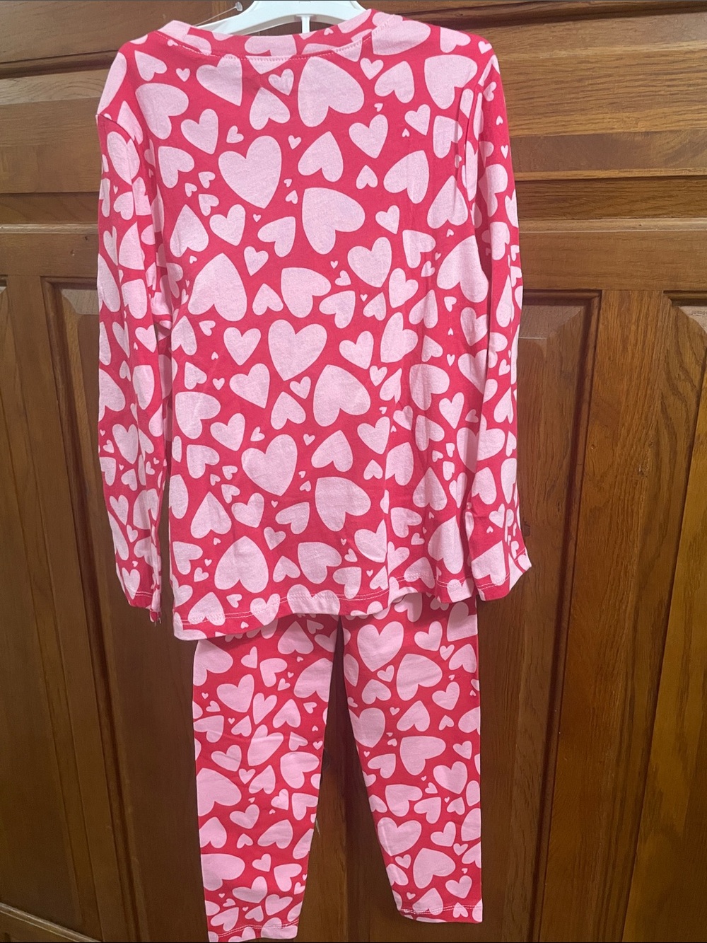 Old Navy Pink and Red Heart-Print Kids Pajama Set